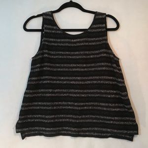 Madewell black/white striped sleeveless top M